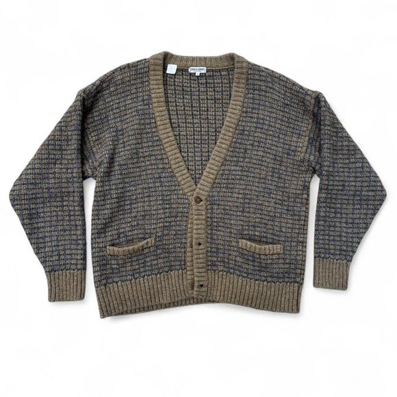 Vintage Giorgio Armani Wool Blend Tan/Brown Button Up Cardigan Sweater - Picture 1 of 5